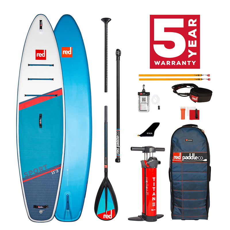 2021 SET Red Paddle Co SPORT 11'3" x 32" x 4,7" MSL mit Carbon50-Nylon Paddel und Coiled Leash