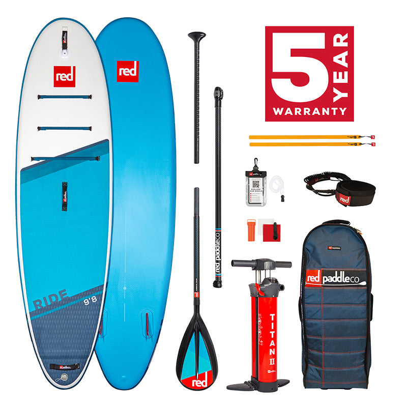 2021 SET Red Paddle Co RIDE 9'8" x 31" x 4,7" MSL mit Carbon50-Nylon Paddel und Coiled Leash