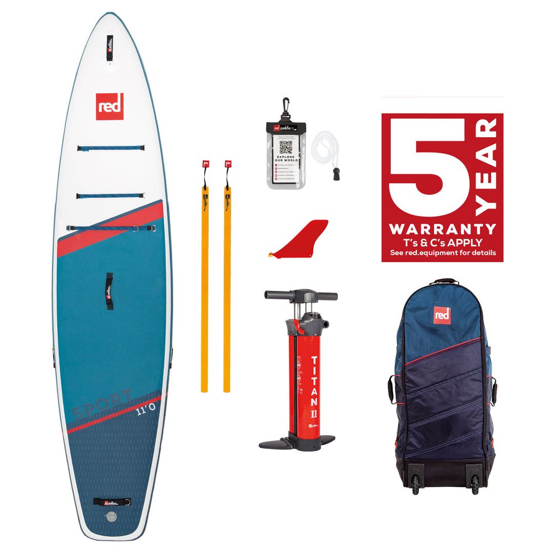 iSUP SUP Stand Up Paddel BOARD Red Paddle Co SPORT 11'0" mit TITAN 2 Pumpe - SUP Board aufpumpbar