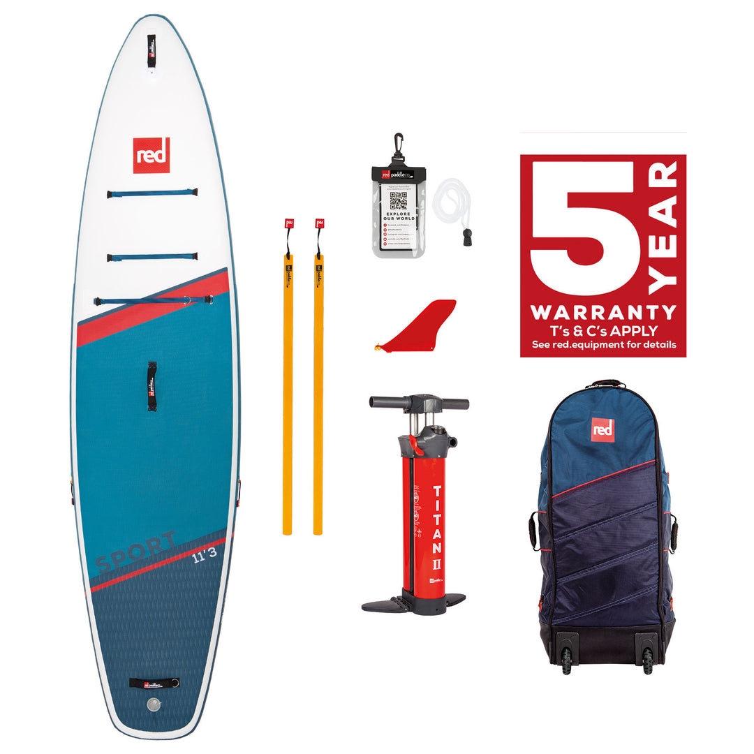 iSUP SUP Stand Up Paddel BOARD Red Paddle Co SPORT 11'3" mit TITAN 2 Pumpe - SUP Board aufpumpbar