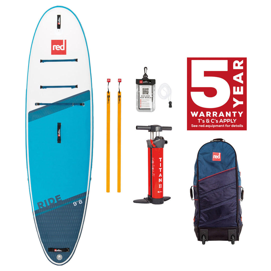 iSUP SUP Stand Up Paddel BOARD Red Paddle Co RIDE 9'8" TITAN 2 Pumpe - SUP Board aufpumpbar