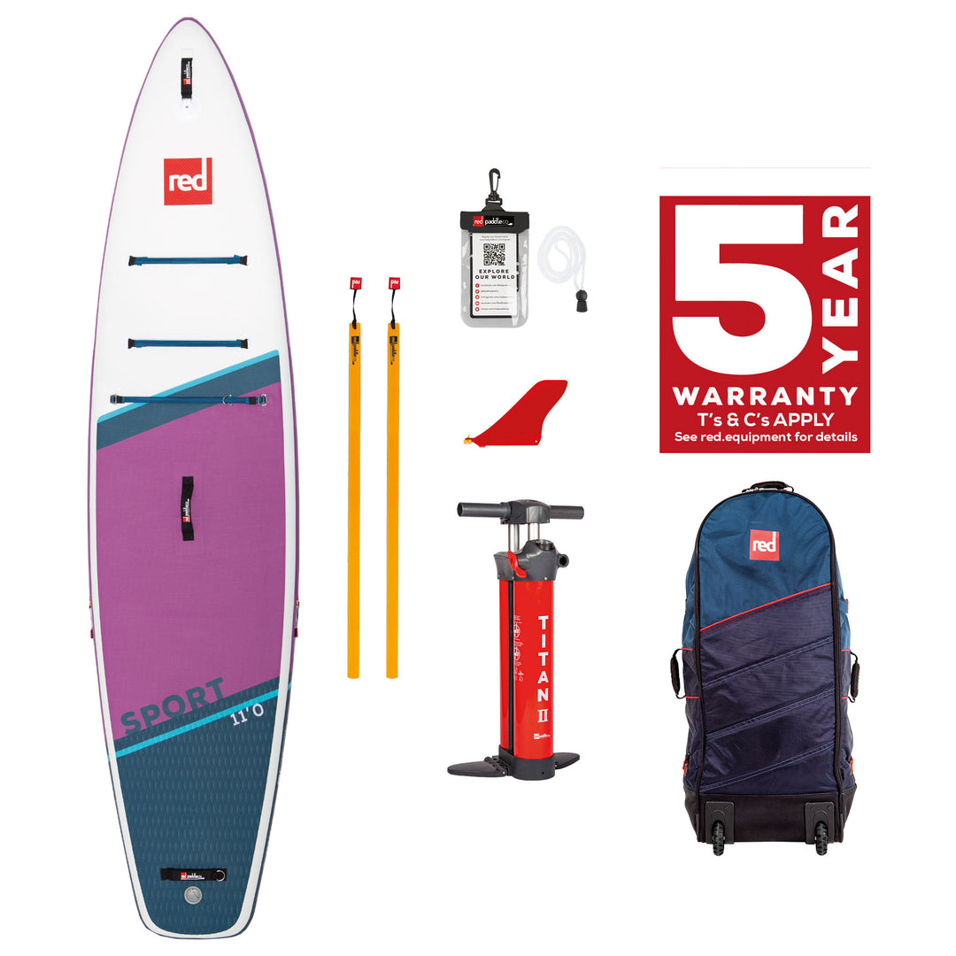 iSUP SUP Stand Up Paddel BOARD Red Paddle Co SPORT SE 11'0" mit TITAN 2 Pumpe - SUP Board aufpumpbar