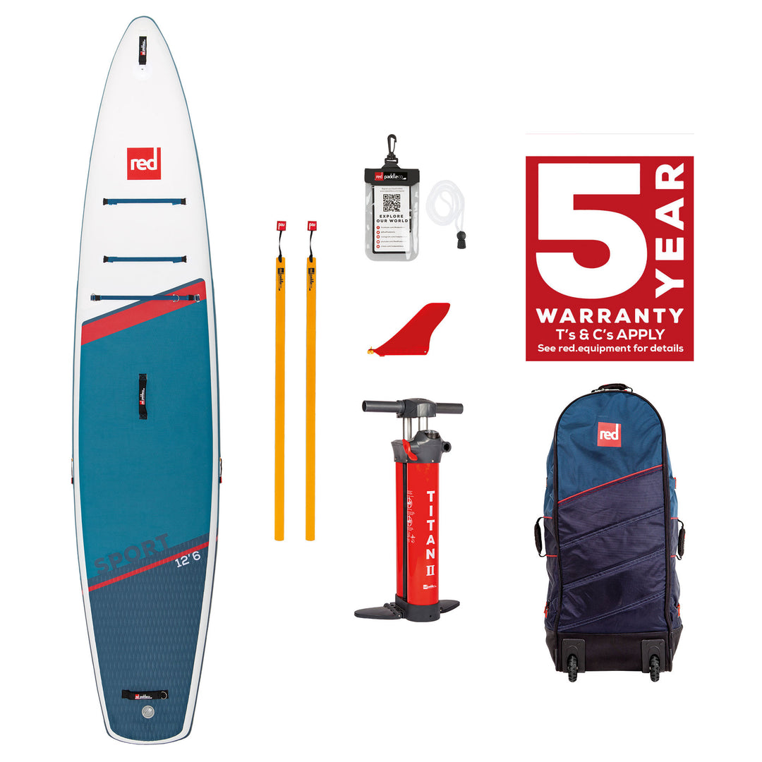 iSUP SUP Stand Up Paddel BOARD Red Paddle Co SPORT 12'6" mit TITAN 2 Pumpe - SUP Board aufpumpbar
