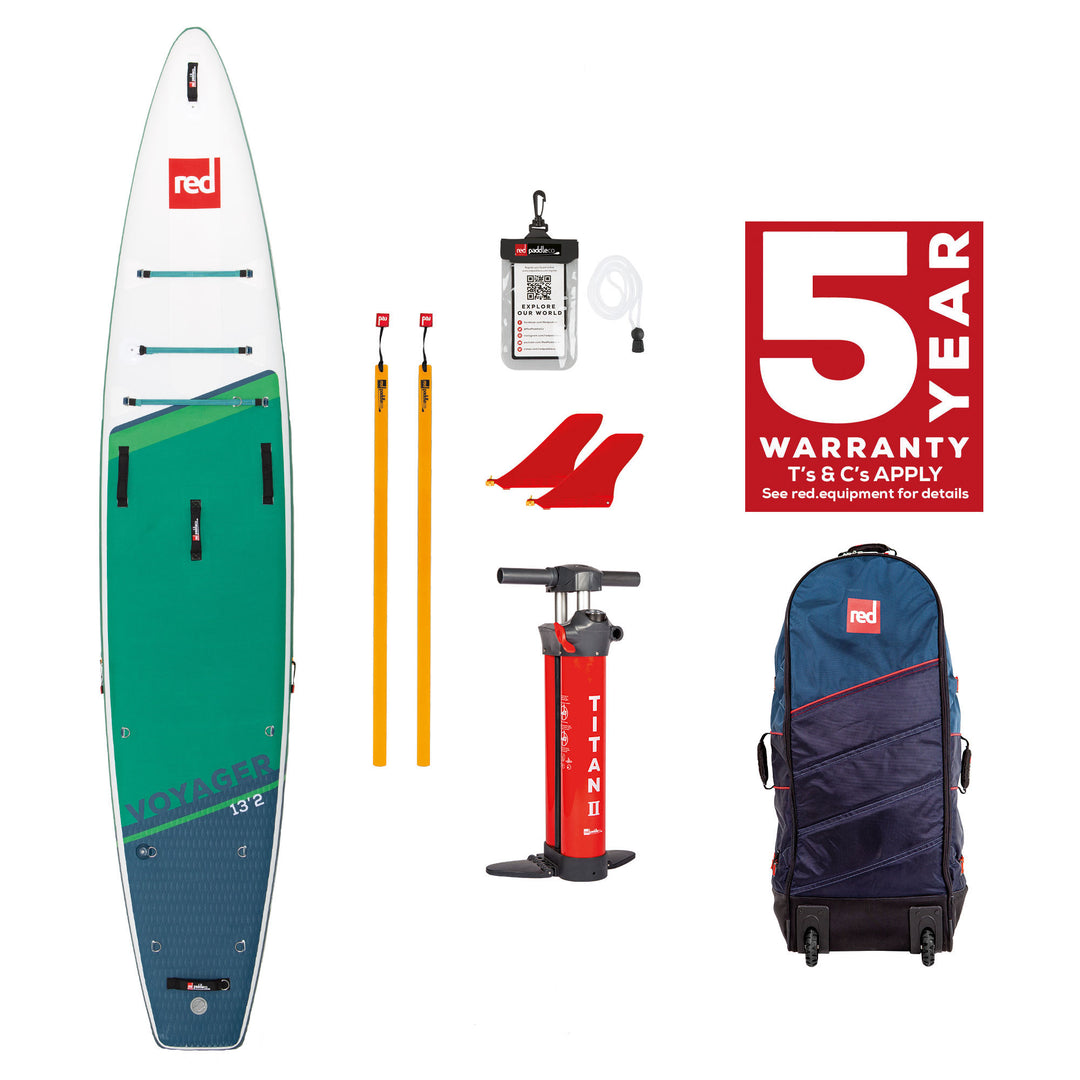 BOARD Red Paddle Co VOYAGER+ 13'2" x 30" x 6" MSL mit TITAN 2 Pumpe - SUP Board aufpumpbar