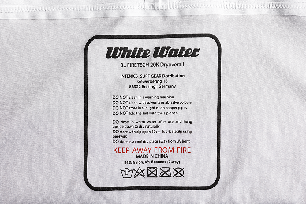 intenics surf gear 2022 White Water 3L FIRETECH 20K Dryoverall - Trockenanzug